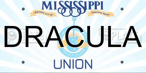 DRACULA Mississippi License Plate