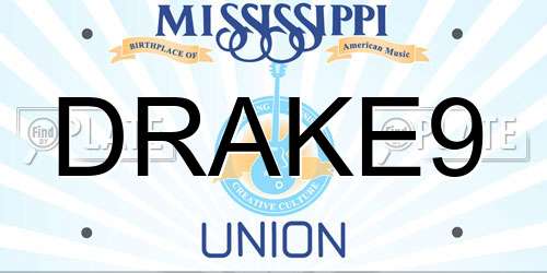 DRAKE9 Mississippi License Plate