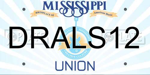 DRALS12 Mississippi License Plate