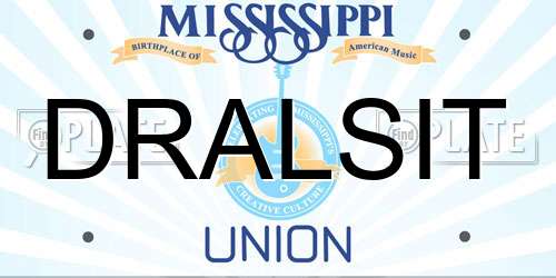 DRALSIT Mississippi License Plate