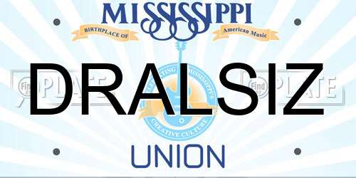 DRALSIZ Mississippi License Plate
