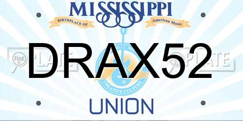 DRAX52 Mississippi License Plate