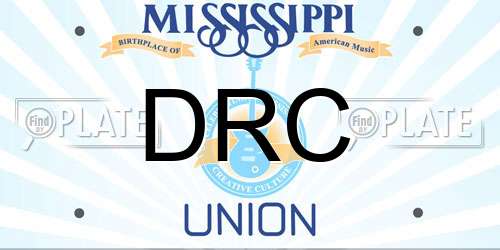 DRC Mississippi License Plate