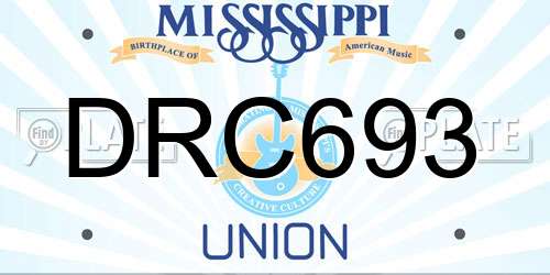 DRC693 Mississippi License Plate