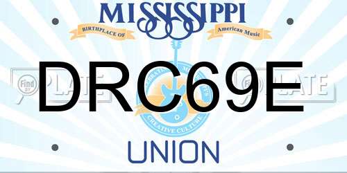 DRC69E Mississippi License Plate