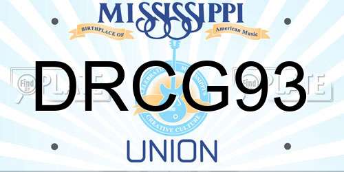 DRCG93 Mississippi License Plate