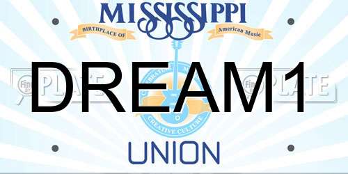 DREAM1 Mississippi License Plate