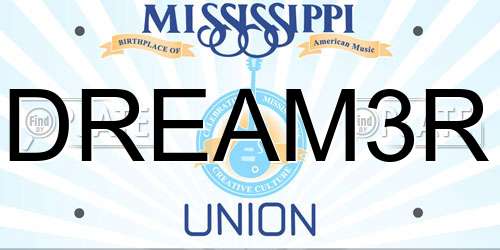 DREAM3R Mississippi License Plate
