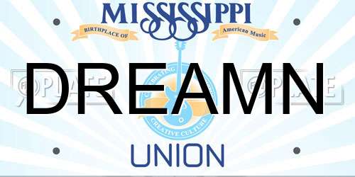 DREAMN Mississippi License Plate