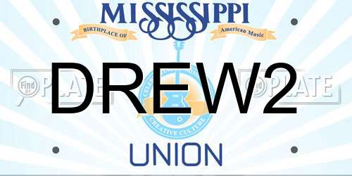 DREW2 Mississippi License Plate