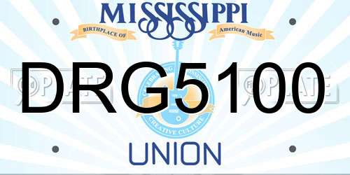 DRG5100 Mississippi License Plate