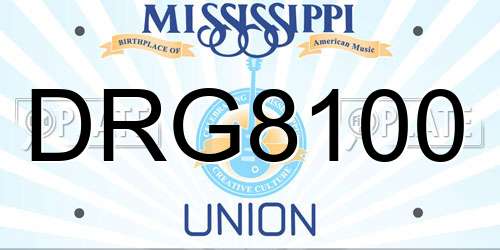 DRG8100 Mississippi License Plate