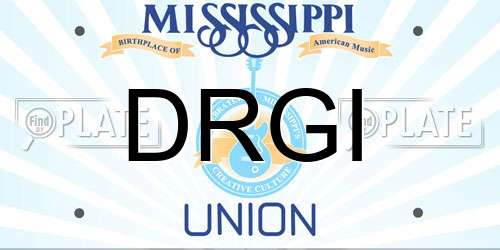 DRGI Mississippi License Plate