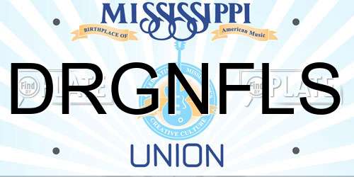 DRGNFLS Mississippi License Plate