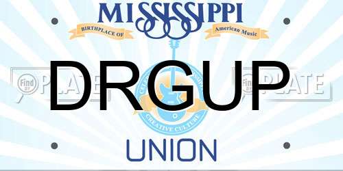 DRGUP Mississippi License Plate