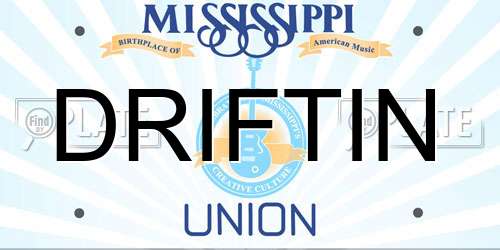 DRIFTIN Mississippi License Plate