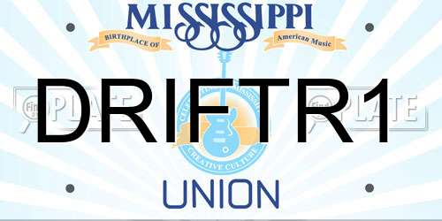 DRIFTR1 Mississippi License Plate