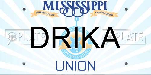 DRIKA Mississippi License Plate
