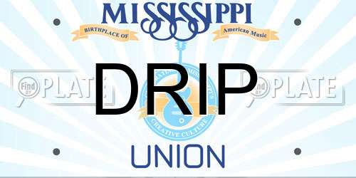 DRIP Mississippi License Plate