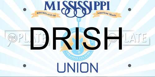 DRISH Mississippi License Plate