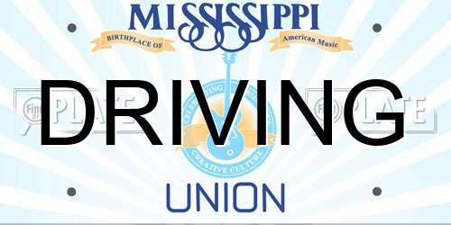 DRIVING Mississippi License Plate