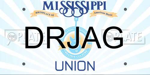 DRJAG Mississippi License Plate