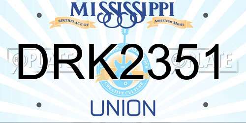 DRK2351 Mississippi License Plate