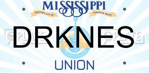 DRKNES Mississippi License Plate