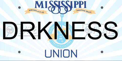 DRKNESS Mississippi License Plate