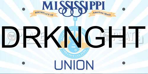 DRKNGHT Mississippi License Plate