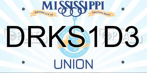 DRKS1D3 Mississippi License Plate