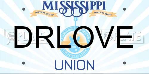 DRLOVE Mississippi License Plate