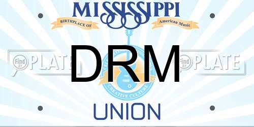 DRM Mississippi License Plate