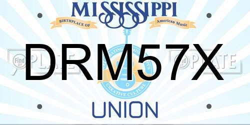 DRM57X Mississippi License Plate