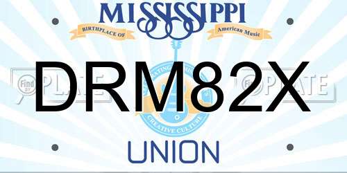 DRM82X Mississippi License Plate