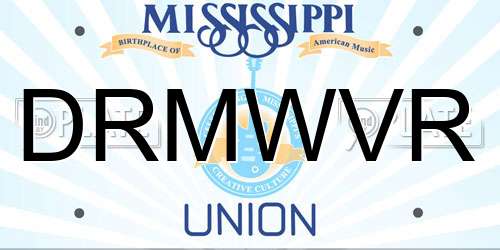 DRMWVR Mississippi License Plate