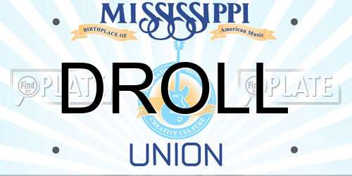 DROLL Mississippi License Plate