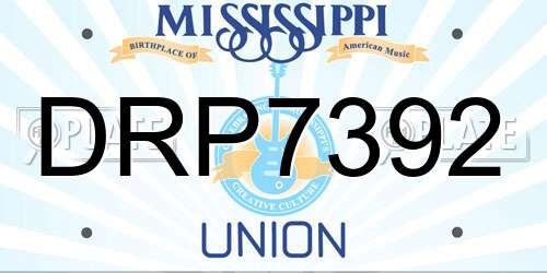 DRP7392 Mississippi License Plate