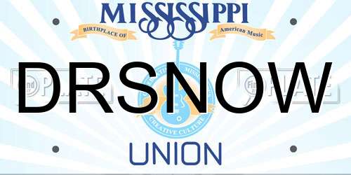 DRSNOW Mississippi License Plate
