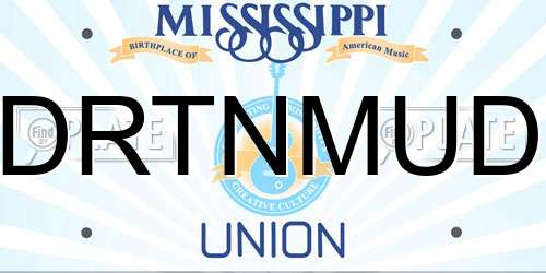 DRTNMUD Mississippi License Plate