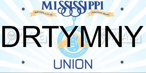 DRTYMNY Mississippi License Plate