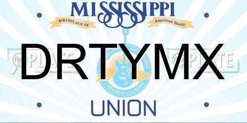 DRTYMX Mississippi License Plate