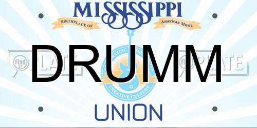 DRUMM Mississippi License Plate