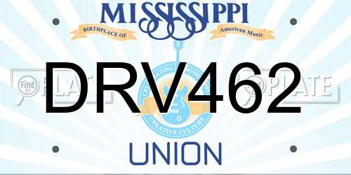 DRV462 Mississippi License Plate