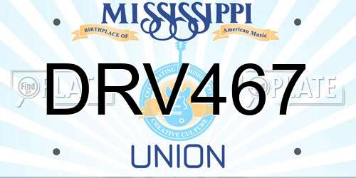 DRV467 Mississippi License Plate