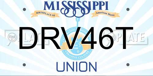 DRV46T Mississippi License Plate