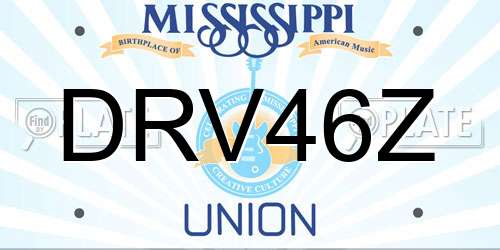 DRV46Z Mississippi License Plate
