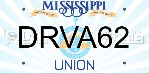 DRVA62 Mississippi License Plate