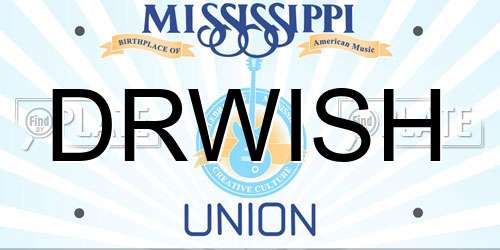 DRWISH Mississippi License Plate