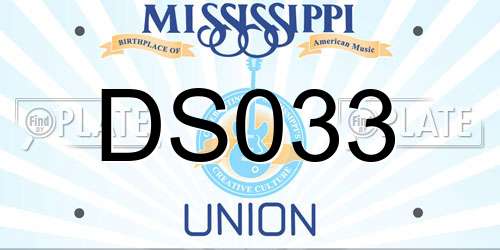 DS033 Mississippi License Plate